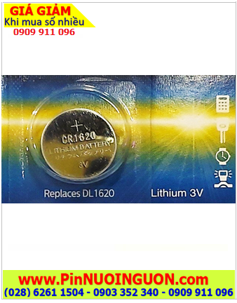 Pin CR1620 _Pin Philips CR1620; Pin đồng xu 3v lithium Philips CR1620 (16mmx2.0mm) chính hãng